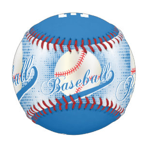 Blau White Retro Baseball Sports