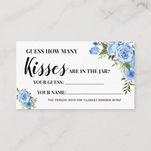 Blau Wie viele Kisses Brautparty Game Card Platzkarte