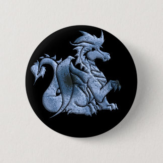 Blau Winged Drache-Knopf Button