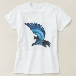 Blau Winged Unicorn-Shirt ohne Grenze T-Shirt