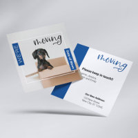 Blau Wir bewegen Dackel Hund in Box Card