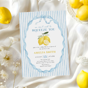 Blau Wir können es kaum erwarten, dich Baby Shower Einladung
