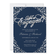 Blau Wir sind eine Verlobte Einladung zu einer Bew