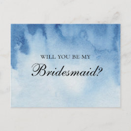 Blau wirst du meine Brautjungfrau sein. Moderne Aq Postkarte