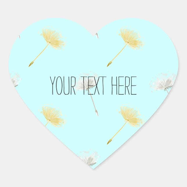 Blau wünscht Blume aus Kronleuchter Herz-Aufkleber (Vorderseite)