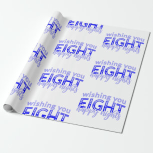 Blau wünscht euch glücklich hanukkah geschenkpapier
