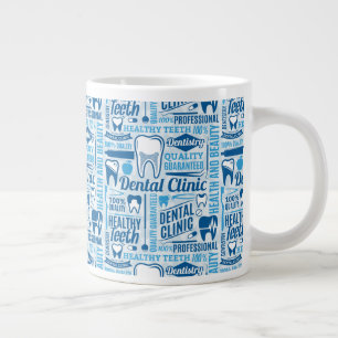 Blau-Zahnarztmuster Jumbo-Tasse