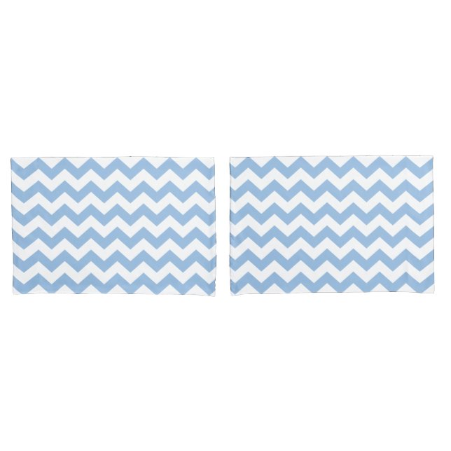 Blau Zickzack Kissenbezug (Vorderseite-Set)