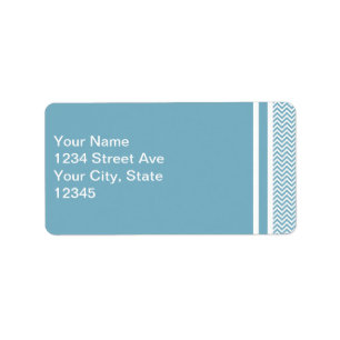 Blau Zickzack mit Monogramm Adressaufkleber