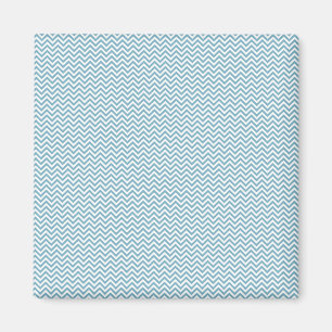Blau Zickzack mit Monogramm Magnet