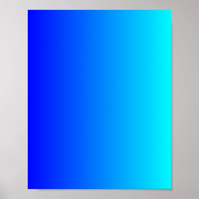 Blau zu Aqua Farbverlauf Poster (Vorne)