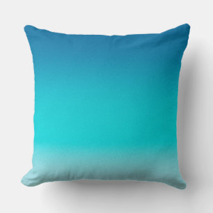 Blau zu Türkis Farbverlauf Kissen Minimalistischer