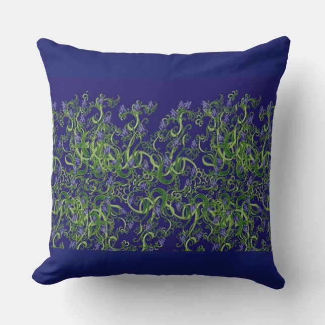 Blaualgenwurzeldesign Kissen (Vorderseite)