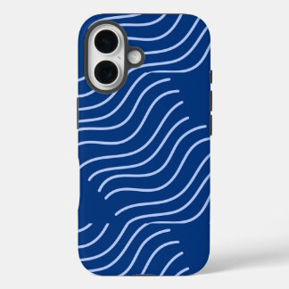 Blauästhetik Minimalistisch Wavy Gemustert iPhone 16 Hülle