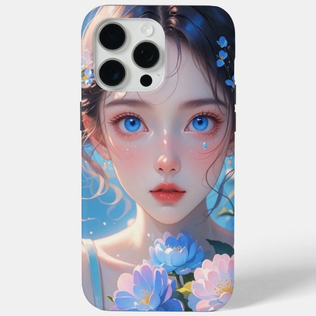 Blauaugen-Anime Case-Mate iPhone Hülle (Rückseite)