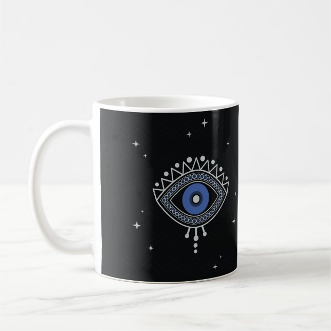 Blauaugenschutzsymbol viel Glück Kaffeetasse (Links)