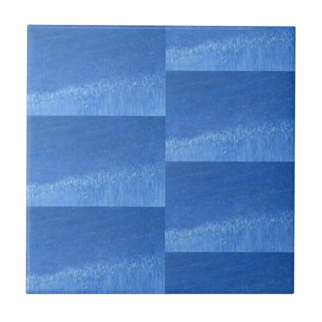 Blauazure geometrische Designfliesen Fliese (Vorderseite)