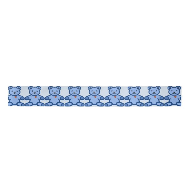 Blaubär mit Herz Satinband (Vorderseite)