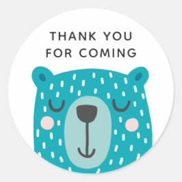 Blaubär. Süße Tier. Kindergeburtstag vielen Dank Runder Aufkleber