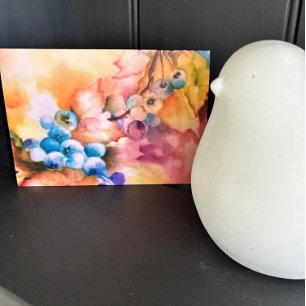 Blaubeer-Aquarell-Grußkarte — Handbemalt Karte