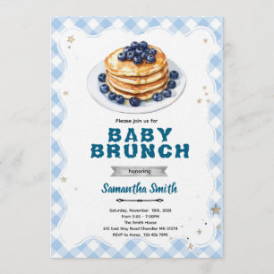Blaubeer-Baby-Brunch-Baby-Shower-Einladung Einladung