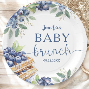 Blaubeer-Baby-Brunch-Boy-Baby-Party-Rund Pappteller
