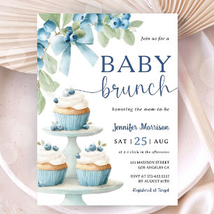 Blaubeer-Baby-Brunch-Boy-Baby-Shower-Einladung Einladung