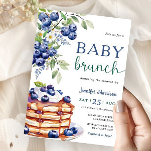 Blaubeer-Baby-Brunch-Junge-Baby-Party-Einladung Einladung
