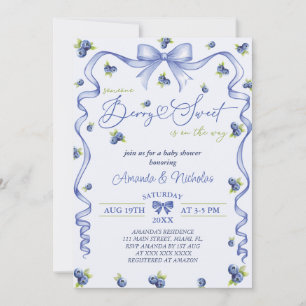 Blaubeer-Baby-Party Einladung