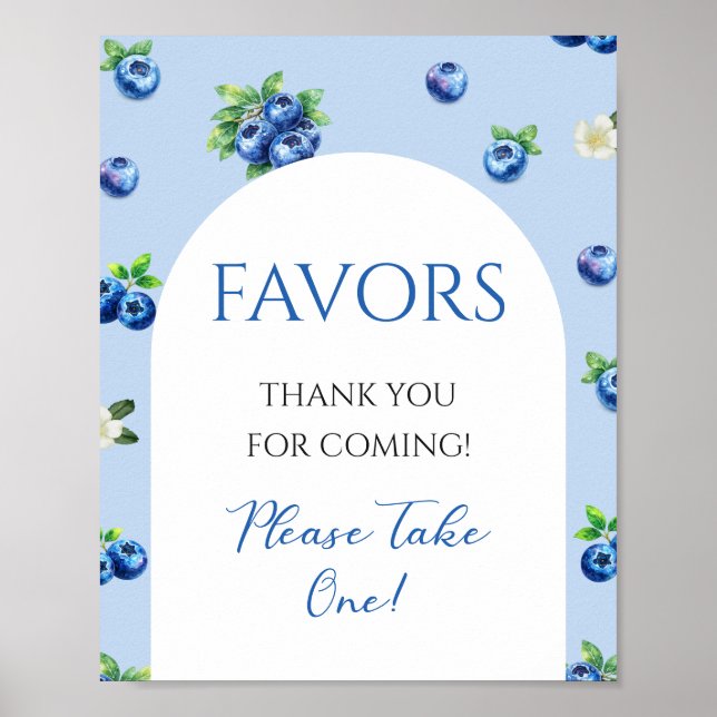 Blaubeer-Baby-Partygeschenke Poster (Vorne)