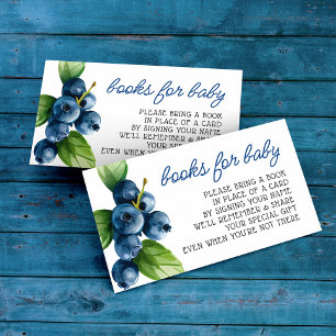 Blaubeer-Baby-Shower-Buch-Anfrage Begleitkarte
