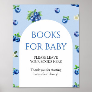 Blaubeer-Baby-Shower-Bücher für Baby Poster