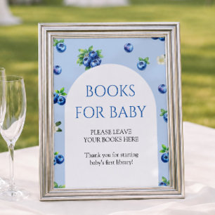 Blaubeer-Baby-Shower-Bücher für Baby Poster
