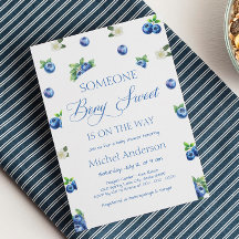 Blaubeer-Baby-Shower-Einladung