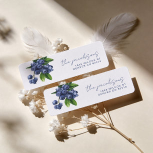 Blaubeer-Baby-Shower-Rücksende-Adressetiketten