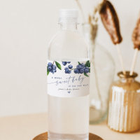 Blaubeer-Baby-Shower-Wasserflaschenetikett