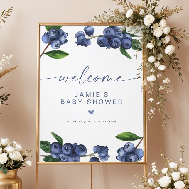 Blaubeer-Baby-Shower-Willkommensposter Poster (Von Creator hochgeladen)