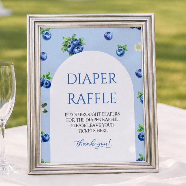 Blaubeer-Baby-Shower-Windel-Raffle Poster (Von Creator hochgeladen)