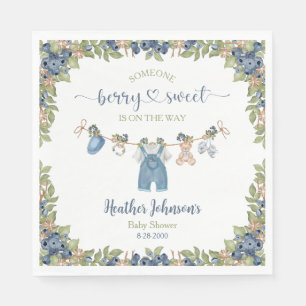 Blaubeer-Beeren-süße-Wäscheleine-Baby-Party Serviette