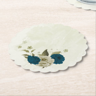 blaubeer beige botanische Hochzeit Untersetzer