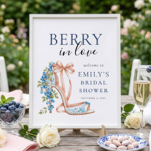 Blaubeer Berry In Love Willkommen zur Brautparty Poster