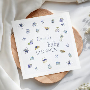Blaubeer-Dessert-Baby-Shower-Aquarell Serviette