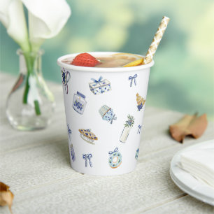 Blaubeer-Dessert-Baby-Shower-Wasserfarbe Pappbecher