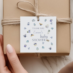 Blaubeer-Dessert-Baby-Shower-Watercolor-Dankeschön Geschenkanhänger