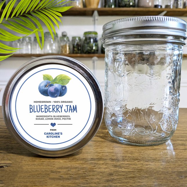 Blaubeer-Einmachglas-Etikett Runder Aufkleber (Von Creator hochgeladen)