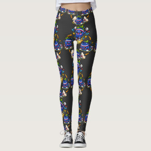 Blaubeer-Fitness-Maskottchen springt bei Übungsbur Leggings