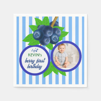 Blaubeer Frucht Party Beere Erste Geburtstagsfeier Serviette