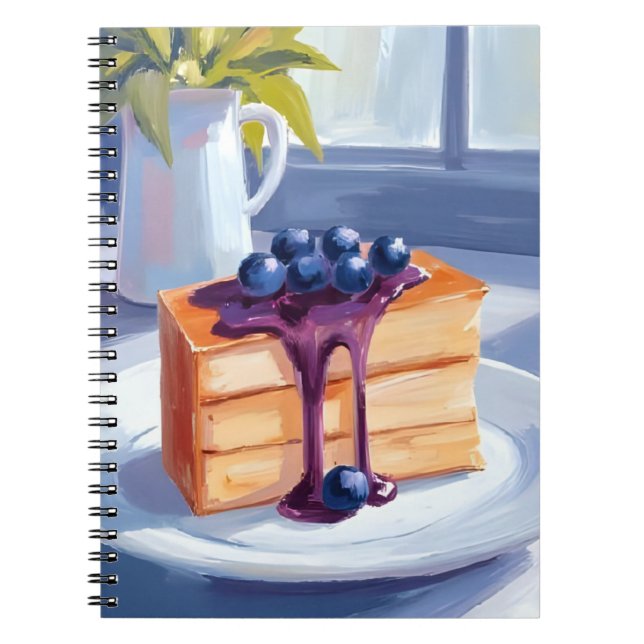 Blaubeer-Gebäck-Dessert-Torte-Wasserfarbe Notizblock (Vorderseite)