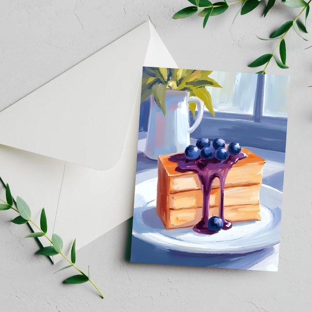 Blaubeer-Gebäck-Dessert-Torte-Wasserfarben-Karte (Von Creator hochgeladen)