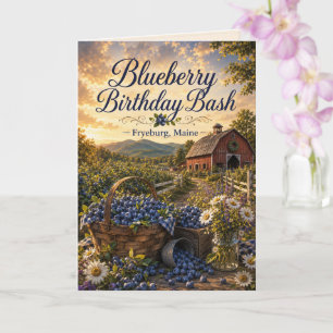 Blaubeer-Geburtstagsfeier Fryeburg Maine Grußkarte Karte
